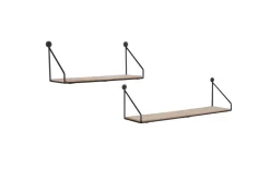 Mirrors and More seinähylly Dana musta/puu 2-pack