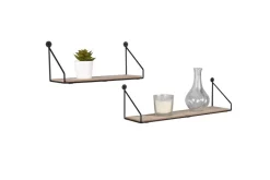 Mirrors and More seinähylly Dana musta/puu 2-pack