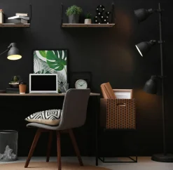 Mirrors and More seinähylly Dana musta/puu 2-pack