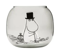 Muurla Muumi kynttilälyhty Muumipappa harmaa 9,5 cm