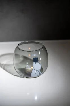 Muurla Muumi kynttilälyhty Muumipappa harmaa 9,5 cm