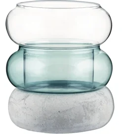 Muurla Rinkeli kynttilälyhty/maljakko sinivihreä 12 cm