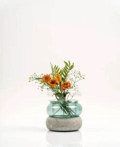 Muurla Rinkeli kynttilälyhty/maljakko sinivihreä 12 cm