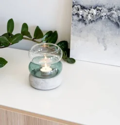 Muurla Rinkeli kynttilälyhty/maljakko sinivihreä 12 cm