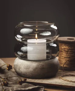 Muurla Rinkeli kynttilälyhty/maljakko harmaa 18,5 cm