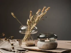 Muurla Rinkeli kynttilälyhty/maljakko harmaa 18,5 cm