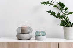 Muurla Rinkeli kynttilälyhty/maljakko harmaa 18,5 cm