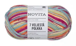 Novita 7 Veljestä lanka Polkka 100 g konfetti 8041