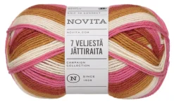 Novita 7 Veljestä Raita lanka Jättiraita 150g 8271 ilta-auri