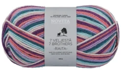 Novita 7 Veljestä Raita lanka 100 g pastellikaari 977