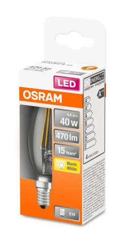 Osram LED kynttilälamppu 470lm 2700K E14