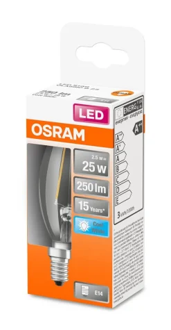 Osram LED kynttilälamppu 2,5W/840 230V FIL E14 FS1