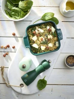 Peugeot keraaminen Appolia-vuoka suorakaide 32 cm metsän vih