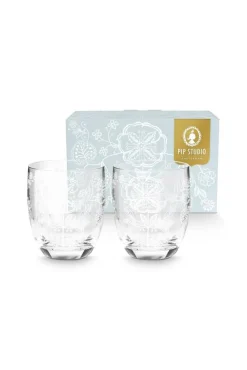 Pip Studio juomalasi Flower White 280 ml 2 kpl