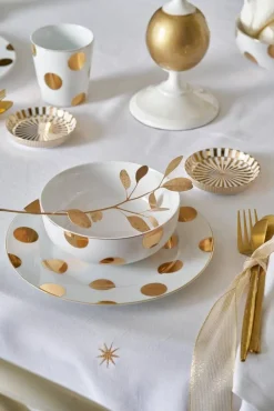 Pip Studio kulho Dot Delight 2 kpl White-Gold 15cm