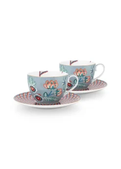 Pip Studio kuppi & aluslautanen Flower Festival 280 ml 2 kpl