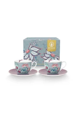 Pip Studio kuppi & aluslautanen Flower Festival 280 ml 2 kpl