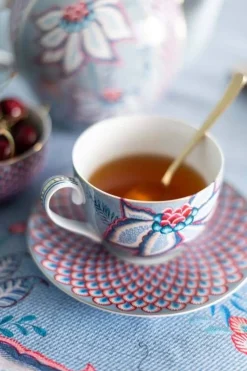 Pip Studio kuppi & aluslautanen Flower Festival 280 ml Light