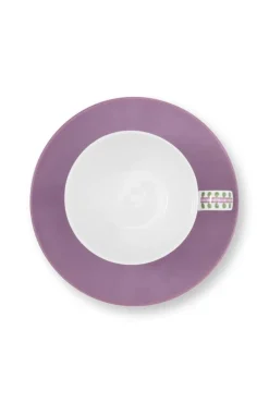 Pip Studio kuppi ja alunen Lily&Lotus Tiles 280 ml Lilac