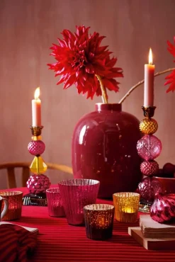 Pip Studio kynttilälyhty Glass 10x10,5 cm 3 kpl Red 3 kpl