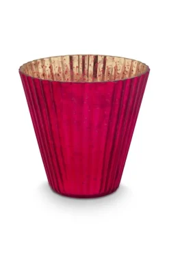 Pip Studio kynttilälyhty Glass 10x10,5 cm 3 kpl Red 3 kpl