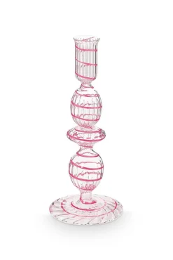 Pip Studio kynttilänjalka lasia Swirl S 20 cm Pink