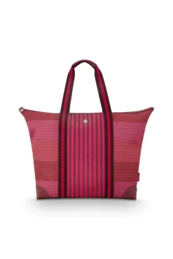 Pip Studio laukku Tilda Tote Bag Stripe 66x20x44 cm Pink