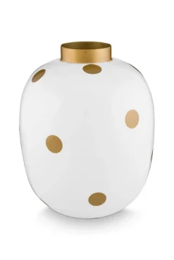 Pip Studio maljakko Metal Dots 32 cm White-Gold
