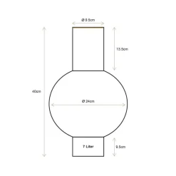 Pip Studio maljakko Metal 24x40 cm Medium Pink