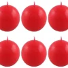 Polar kynttilät pallokynttilä 6 kpl joulunpunainen 6 cm