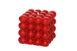 Polar kynttilät pöytäkynttilä Kuplakuutio 8 cm punainen