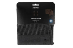 Rento hiuspyyhe Kenno 30x72 cm musta/harmaa