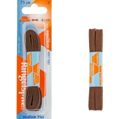 Ringpoint kengännauhat litteä 75cm, Ruskea