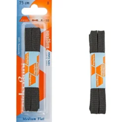 Ringpoint kengännauhat litteä 75cm, Musta