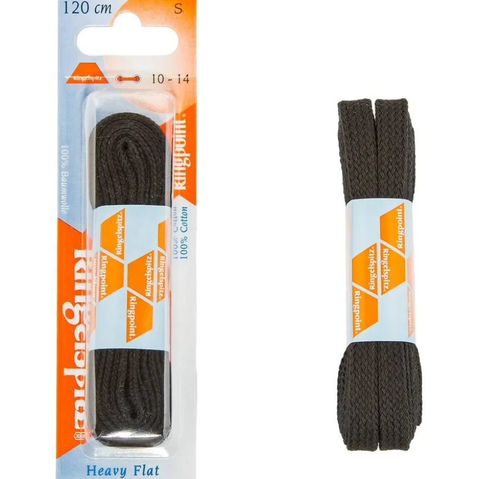 Ringpoint litteä nauha 120cm Musta