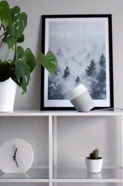 Sessak pöytävalaisin Louhi betoninvärinen / valkoinen