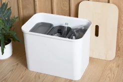 Smartstore Collect lajitteluastiasetti vanerikannella 76 L valkoinen