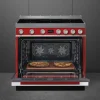 Smeg induktioliesi monitoimiuunilla CPF9IPR Portofino punainen