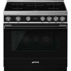 Smeg induktioliesi monitoimiuunilla CPF9IPBL Portofino musta