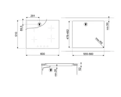 Smeg induktiotaso 60 cm SI364BM musta
