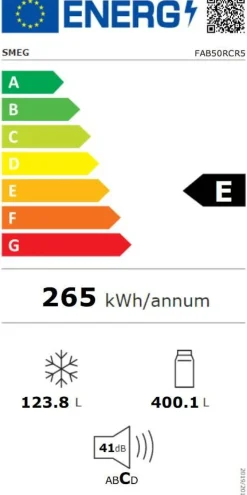 Smeg retrojääkaappi-pakastin FAB50RCR5, kerma, oikea