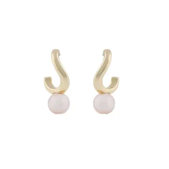 Snö of Sweden korvakoru Julie, kulta/valkoinen