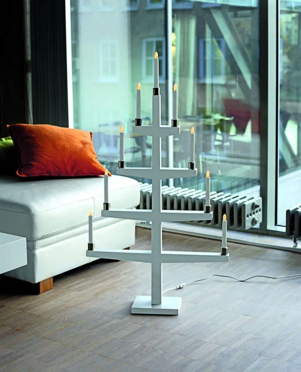 Star Trading 9-haarainen kynttelikkö Tall valkoinen