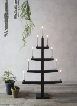 Star Trading 9-haarainen kynttelikkö Tall musta