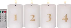 Star Trading LED-kynttilä Flamme Advent valkoinen 4 kpl