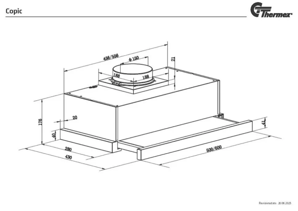 Thermex liesituuletin Thermex Copic 600 mm valkoinen
