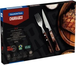 Tramontina pihviaterimet Churrasco 12 os. polywood