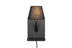 Trio Lighting Comfort seinävalaisin E14 mattamusta latausase