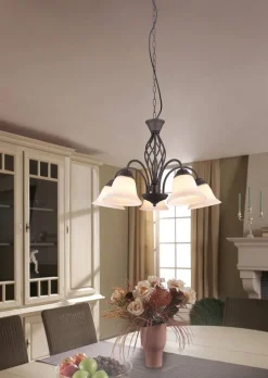 Trio Lighting kattokruunu Rustica 5-os E27 rustiikki