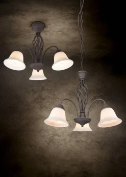 Trio Lighting kattokruunu Rustica 3-os E27 rustiikki
